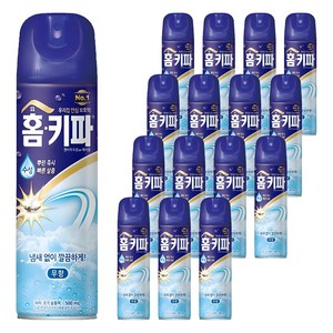 홈키파 에어졸 무향 모기 파리 살충제, 500ml, 16개