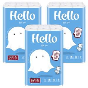 헬로 순수 천연펄프 3겹 데코 롤화장지