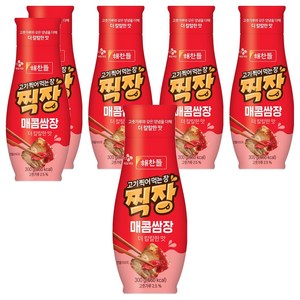 해찬들 찍장 매콤쌈장 튜브형, 300g, 6개