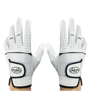 마르시아 남여공용 올양피 골프장갑 양손용, 화이트 + 블랙라인, 24호(19.5cm..., 1세트