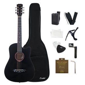칸타빌 어쿠스틱 입문용 통기타 풀 패키지, ALLIE-70, 블랙, 1세트