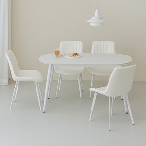 퍼리든 도프트 타원 세라믹 식탁 + 의자 세트 4인용 1400 방문설치