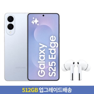 [256GB → 512GB 업그레이드] 삼성전자 갤럭시 S25 Edge 자급제 SM-S937N + 갤럭시 버즈3 프로, 티타늄 아이스블루, 256GB, 버즈3 프로 화이트