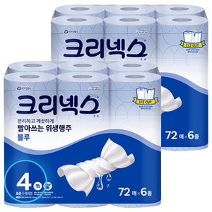 크리넥스 빨아쓰는 위생행주 블루, 72매, 12개