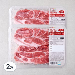 곰곰 한돈 1등급 목살 (냉장), 1kg, 2개