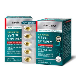 뉴트리디데이 장용성 rTG 알티지 오메가3, 60정, 2개