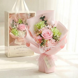뷰티풀데코센스 생화 프리저브드 꽃다발 + 쇼핑백