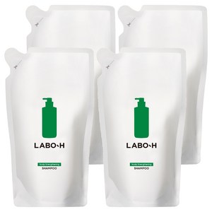 라보에이치 탈모증상완화 약산성 두피강화 비건 샴푸 리필팩, 400ml, 4개
