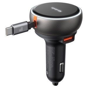 맥도도 차량용 2포트 C타입 케이블 일체형 고속충전기 80W CC-485