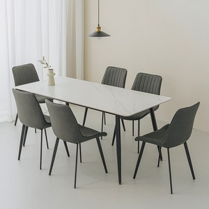 퍼리든 도프트 사각 세라믹 식탁 + 의자 세트 6인용 1800 방문설치