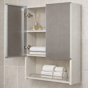 대형 오픈 메탈 욕실 수납장 600 방문설치, 실버, 600 x 170 ..., 1개