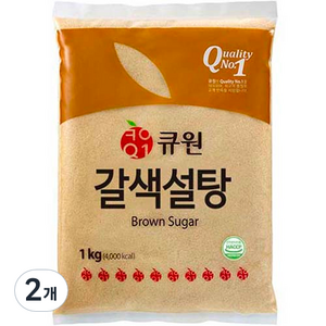 큐원 갈색설탕, 1kg, 2개