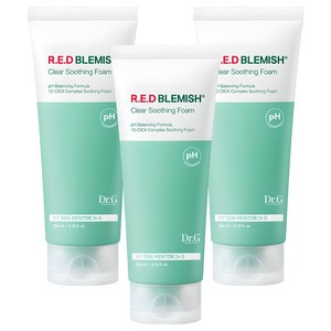 닥터지 약산성 레드 블레미쉬 클리어 수딩 폼, 200ml, 3개