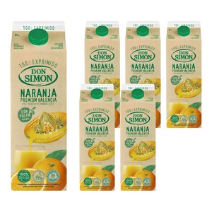 돈시몬 착즙 오렌지 주스, 2L, 6개
