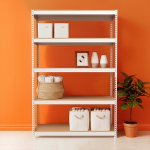 스피드랙 5단 무볼트 앵글 철제 다용도 선반, 화이트, 1200 x 400 x 1800 mm