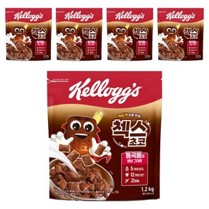 켈로그 오곡으로 만든 첵스 초코 시리얼, 1.2kg, 5개