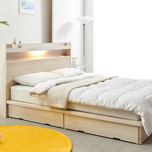 크렌시아 룸벨 LED 루바 40T 서랍 침대 프레임 + 독립스프링 매트리스 세트 방문설치