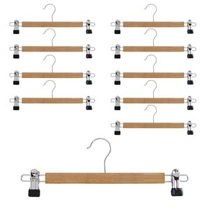 네이쳐리빙 네이쳐 원목 베이직 치마바지 집게걸이, 혼합색상, 10개