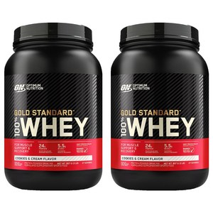 옵티멈뉴트리션 골드 스탠다드 웨이 단백질 쿠키앤크림 27회분, 907g, 2개