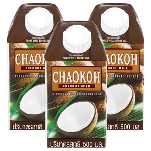 차오코 코코넛 밀크, 500ml, 3개