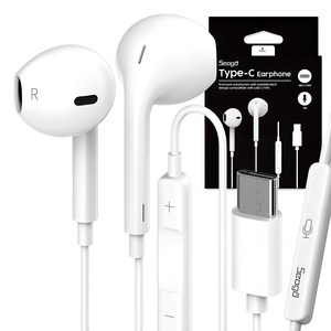 서가 C타입 유선 오픈형 이어폰 갤럭시 아이폰 호환 SG-EA100WH 화이트