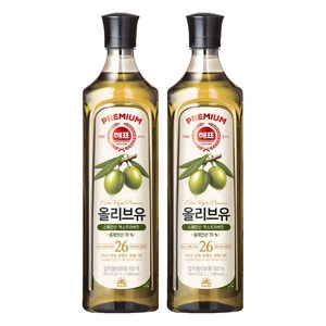 해표 압착 올리브유, 900ml, 2개