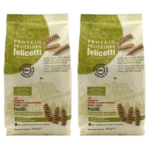 펠리체티 유기농 프로틴 칙피 & 통밀푸질리, 340g, 2개