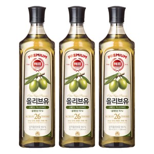 해표 압착 올리브유, 900ml, 3개