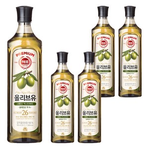 해표 압착 올리브유, 900ml, 5개