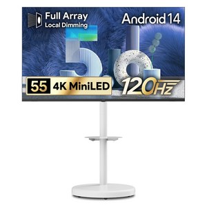 더함 4K UHD QLED TV, 140cm(55인치), 스마트 TV, 스탠드형, 고객직접설치