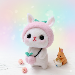 아트조이 양모펠트 DIY 패키지, 복숭아토끼, 1세트