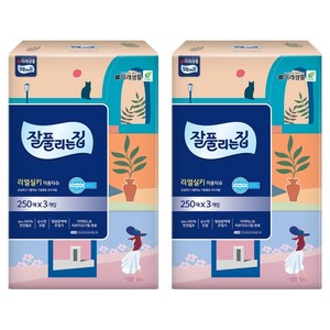 잘풀리는집 리얼실키 천연펄프 미용티슈 2겹, 250매입, 6개