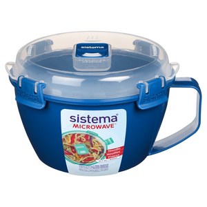 시스테마 전자레인지용 누들 핸들 멀티 찜기 940ml, 인디고블루, 1개
