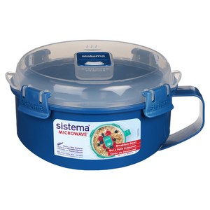 시스테마 전자레인지용 브랙퍼스트 핸들 멀티 찜기 850ml, 인디고블루, 1개