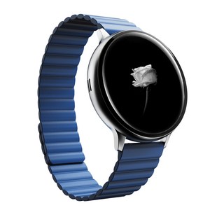 케이안 실리콘 마그네틱 스트랩 시계줄 밴드 호환 L, 네이비 + 네이비