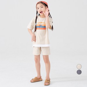 롤리트리 아동용 반팔 레이어드 티바지 세트 SE