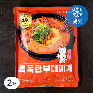 쿠캣 햄 폭탄 부대찌개 2인분 (냉동), 2개, 600g