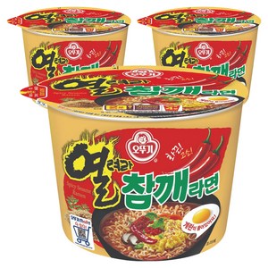 오뚜기 열려라참깨라면 용기 110g, 3개