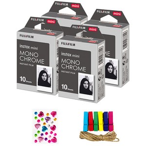 인스탁스 미니필름 흑백 모노크롬필름 40p + 구성품 2종 랜덤발송 세트