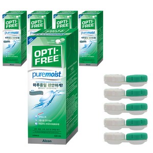 옵티프리 퓨어모이스트 렌즈세정액 + 렌즈케이스, 420ml, 5세트