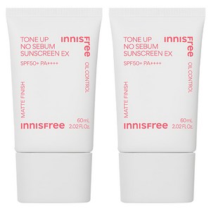 이니스프리 톤업 노세범 선스크린 EX SPF50+ PA++++, 60ml, 2개