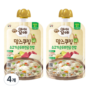 아이꼬야 맘스쿠킹 레토르트 이유식 100g, 4개, 소고기 순두부전골 진밥