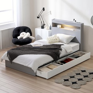 서울소호 트리플 LED 수납 침대프레임 + 파워 본넬 양면 매트리스 세트 방문설치