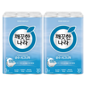 깨끗한나라 순수 시그니처 천연펄프 3겹 롤화장지