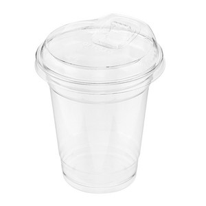 탐사 투명 PET 아이스컵 + 스트로우프리 뚜껑 (국내 생산), 410ml, 100개