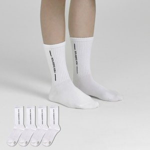 뉴발란스 라인 로고 장목 양말 4켤레