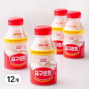 빙그레 대용량 요구르트, 280ml, 12개