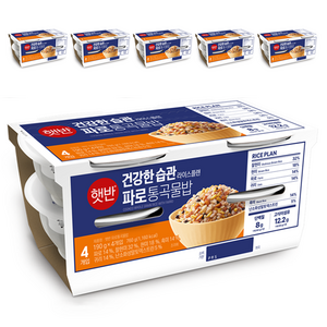 햇반 건강한 습관 라이스플랜 파로 통곡물밥, 190g, 24개