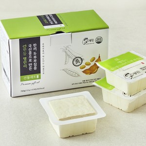 한둘 명인이 국산콩으로 만든 한끼 두부 부침용, 120g, 6팩