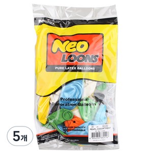 네오텍스 라운드풍선 30cm 50p, 펄 혼합, 5개